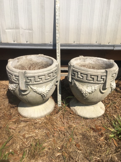 (2) Approx 18 inch Tall Concrete Planters