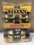 KwikSet Titan Keyed Entry Knob and Double Cylinder Deadbolt Set