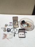 Box Lot of Jewelry/Arrowhead Necklace, Rings, ETC