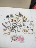 Box Lot of Jewelry/Frog Earrings, Bracelets, Necklaces