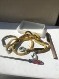 Small Tote Full/Tow Rope, Large Screwdriver, Wire Brush