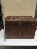 Large Wooden and Metal Storage Chest/Heavy