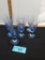 Set of 7 Indigo Stemmed Ice Tea Glasses, blue, 7”