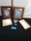 4 pictures, 1 Silver plated picture frame