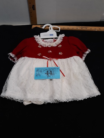 Size 6-9 months red velvet childs dress
