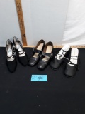 3 pair black vintage shoes, all size 6.5