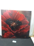 Wall Painting on canvas, Red Flower