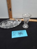 Small Crystal Vase, Small Crystal Nut Dish