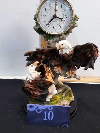 Red, White, and Blue Eagle Clock, resin