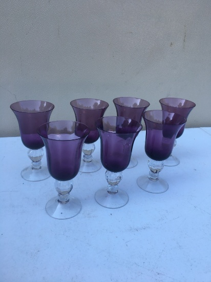 (7) Purple Color Drinking Glasses