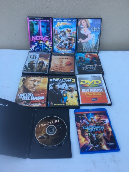 Box Lot/DVDs and 1 Blu Ray