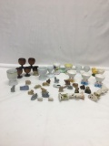 Box Lot/Egg Cups, Many Miniature Porcelain Animals, ETC.