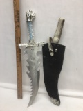 Approx 19 Inch Tall Frost Cutlery Design By Jim Frost Dager/Knife in Cow Hide Sheath