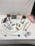Box Lot of Jewelry & Watches