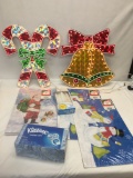Box Lot/Christmas Lighted Décor, Kleenex, Candles, Gift Boxes, ETC.