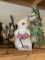 Christmas candelabra and magnetic advent metal tree with snowman
