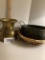 Brass Spittoon, basket, and metal basket