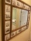 Mirror, large wood framed mirror with amish/pioneer tiles