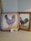 2 rooster images, one leopard and one marilyn rea