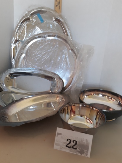 serving platters and bowls, bowls silverplate