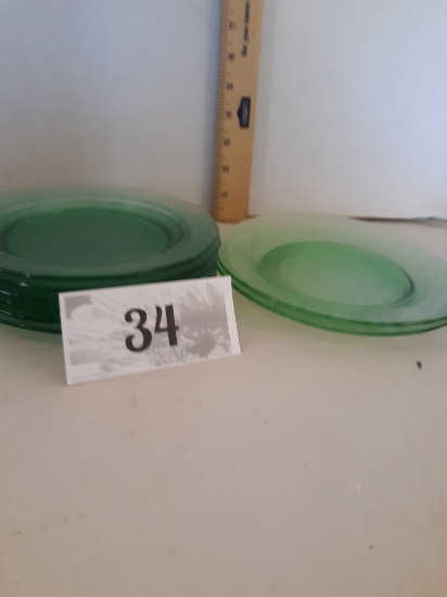 Vaseline plates, set of 2, set of 6, glows under black light