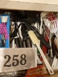 Kitchen drawer lot, tools etc