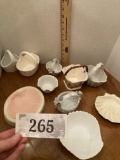 ceramic baskets, shell dishes, etc