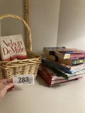 Books in basket, Reading and cookbooks