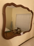 Mirror, large, french curvy wood framed