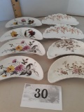 eight Victorian bone dishes, four handpainted, 2 Limoges