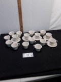 Gothic USA Cermic Cup set, 16 cups, 5 saucers, some chips