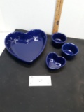 Chantel Ceramic , Blue, 3 small oven dishes, 1 large hear oven dish