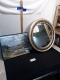 Round Mirror, Framed Art