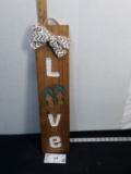 Wooden LOVE flip flop sign