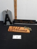 Wooden signs, Love begins at home, Welcome, A