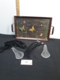 Vintage Butterfly Tray, misc items
