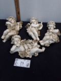 Set of 4 plastic Angels wall decor