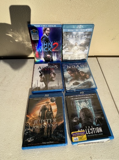(6) Blu Ray Discs/John Wick 2, Noah, Dracula, ETC.