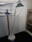 Vintage floor lamp with glass shade