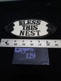 Bless This Nest Cast Iron Sign, Approx 7.5