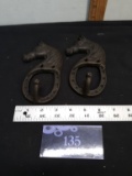 2 Cast Iron Horse Hooks, Approx 3