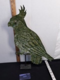 Metal Parrot with marble eye, approx 24