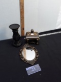 Candle Holder, Trinket Dish and Mirror