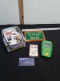 Hockey cards, casino game, SC playing cards, golf plaque