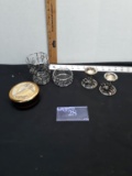 2 Candle Holders and Misc storage Items