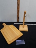 Wooden Cutting Board and Banana Holder