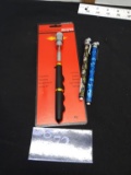 Lighted Magnetic Pick up tool and 2 Tire Air Pressure Gauges      NEW