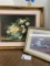 2 Pictures, Wood Frames, Flowers and Tea Cup