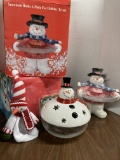 Snowman Lot Candy dish, Potpourri Jar, Jellybean treat bag