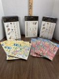 Pop up stickers, robot stickers, metallic temporary tattoos